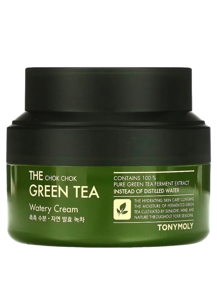 Tonymoly, kit The Chok Chok - Green Tea crema hidratante 60 ml + Tonico hidratante té verde 500ml