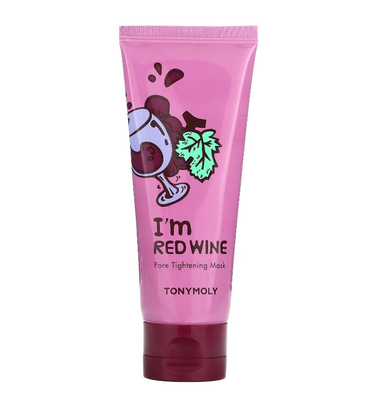 Tonymoly, Kit I’m red wine con espuma limpiadora facial de 180 ml + 1 mascarilla de vino tinto 100 ml